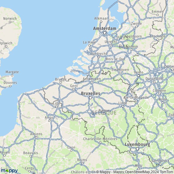 De kaart voor de Vlaams Gewest